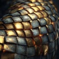 Metallic Gold and Silver Scales Texture Royalty Free Stock Photo