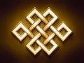 Metallic golden eternal / endless / buddha knot symbol Royalty Free Stock Photo