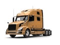 Metallic golden semi trailer truck Royalty Free Stock Photo