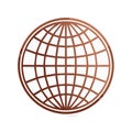 Metallic gradient wireframe globe icon representing worldwide network and digital communication Royalty Free Stock Photo