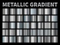 Metallic gradients. Silver foil, grey shiny metal gradient border ribbon frame, aluminum shiny chrome with reflection Royalty Free Stock Photo