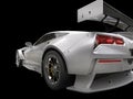 Metallic gray endurance sports car - taillight shot