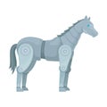 Metallic gray horse. Side view. Vector illustration on a white background.