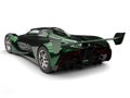 Metallic green awesome concept super car - tail view