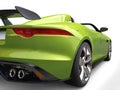 Metallic green luxury convertible sports car - taillight closeup shot