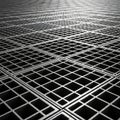 Grid flooring extends into the distance, featuring a pattern of uniformly Royalty Free Stock Photo