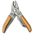 Metallic hand tool pliers key Royalty Free Stock Photo