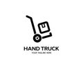 Empty hand truck logo design. Metallic hand truck with boxes vector design and illustration.