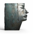 Metallic Head Statue With Kerem Beyit And Ahmed Morsi Style