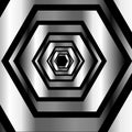 Metallic hexagonal illusion background