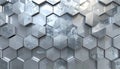 Metallic hexagonal pattern with reflective surfaces and subtle light gradients texture Royalty Free Stock Photo