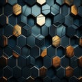 Metallic Hexagonal Tile Pattern