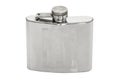Metallic hip flask isolated over white Royalty Free Stock Photo