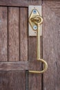 Metallic hook on a closet