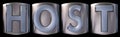 Metallic host word Royalty Free Stock Photo