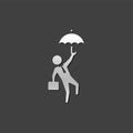 Metallic Icon - Businessman umbrella Royalty Free Stock Photo