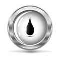 metallic icon with a drop. vector