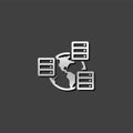 Metallic Icon - Global server Royalty Free Stock Photo