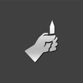 Metallic Icon - Pencil measure Royalty Free Stock Photo