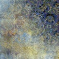 Metallic imitation, abstract shabby colored background, floral p