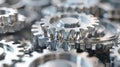 The Metallic Interlocking Gears.AI generated image Royalty Free Stock Photo