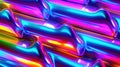 Metallic Iridescent Waves in Vivid Neon Multicolored Background