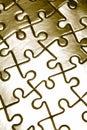 Metallic jigsaw puzzle pieces Royalty Free Stock Photo