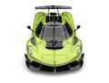 Metallic jungle green race super car - front view Royalty Free Stock Photo