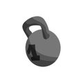 Metallic kettle bell icon, black monochrome style Royalty Free Stock Photo