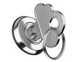 Metallic key in keyhole. storage data cloud security concept