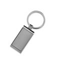Metallic keychain isolated on white, top view Royalty Free Stock Photo