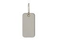 A metallic keychain tag hanging on a silver ring Royalty Free Stock Photo