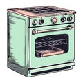 Metallic kitchen equipment stove