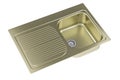 Metallic kitchen sink, 3D rendering