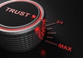 TRUST knob set to maximum level - 3D rendering illustration