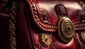 Metallic leather bag with ornate buckle and gold colored decoration generated by AI