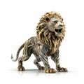 Metallic Lion Statue In Cybersteampunk Style - 8k Resolution