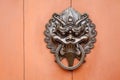 Metallic Lion statue door lock