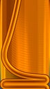 Metallic liquid squiggly flow of thin orange and brown lines. Abstract background. 3d rendering digital illustration