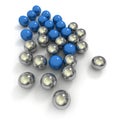 Metallic marbles in blue and chrome Royalty Free Stock Photo