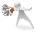 Metallic mascot megaphone concept Royalty Free Stock Photo