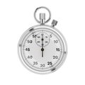 Metallic mechanical stopwatch isolated. 3d rendering Royalty Free Stock Photo