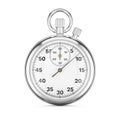 Metallic mechanical stopwatch isolated. 3d rendering Royalty Free Stock Photo