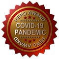 A metallic medal issued to COVID-19 Pandemic heros