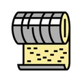 metallic mineral wool roll color icon vector illustration