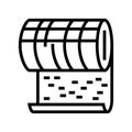 metallic mineral wool roll line icon vector illustration