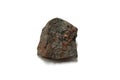 Macro shooting of a piece of Hematite iron ore, haematite rock isolated on white background.