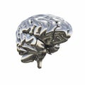 Metallic model of human brain Royalty Free Stock Photo