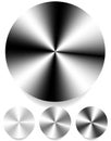 Metallic monochrome circle plates, sheets. 4 level of brightness