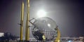 Metallic monuments in front of Dhaka international airport